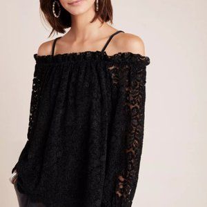 Black lace knit top